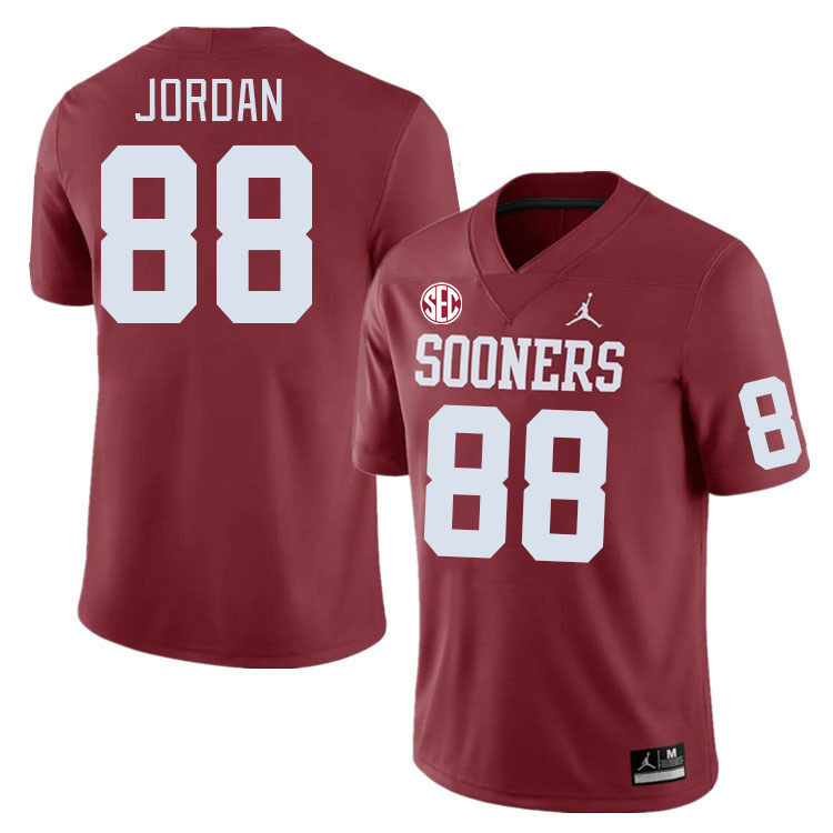 #88 Jacob Jordan Oklahoma Sooners 2024 SEC Conference College Football Jerseys-Crimson